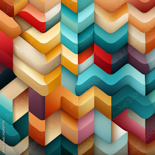 seamless geometric pattern texture with a retro color palette