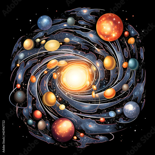 abstract background with planets