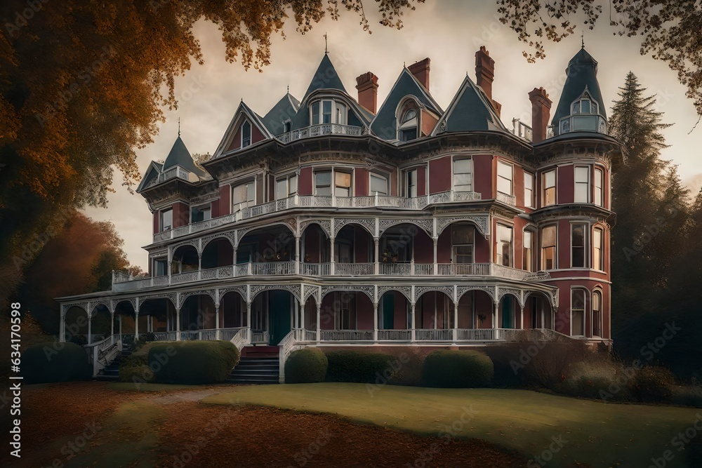 the grandeur of a vintage Victorian house - AI Generative
