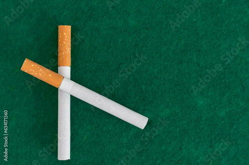 Cigarettes of cross on white background.stop smoking