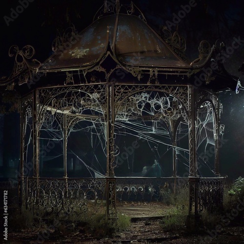 abandoned, gazebo in a forgotten park photo