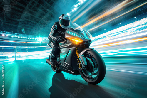 person riding a motorcycle photo