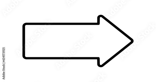 Arrow simple hand drawn vector illustration, free form sign pointing to right, showing direction