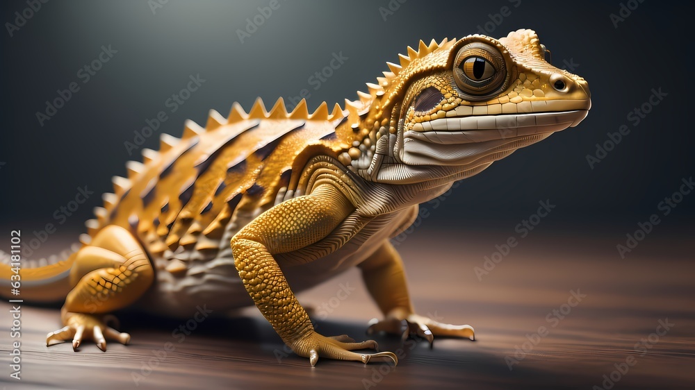 Obraz premium chameleon on a black background lizard gecko