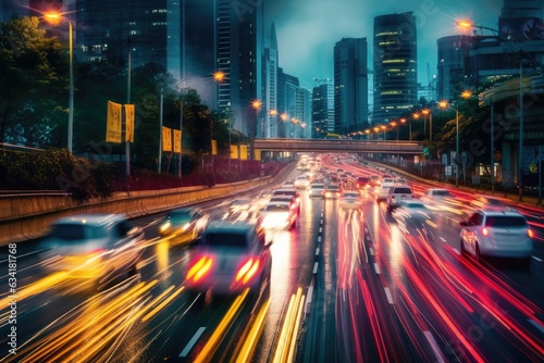 City Traffic at Night Urban Nightlife © mindscapephotos