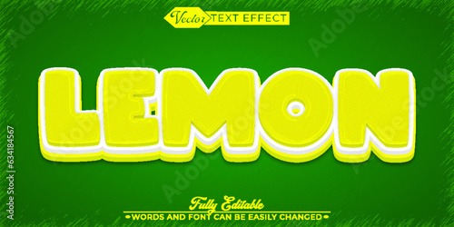 Yellow Carton Fresh Lemon Vector Editable Text Effect Template