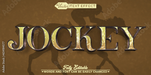 Brown Horse Jockey Vector Editable Text Effect Template