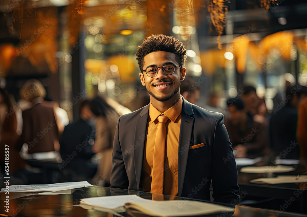 A Portrait of an Successful African Businessman-Smiling in the Workplace A Portrait of an Successful African Businessman-Smiling in the Workplace