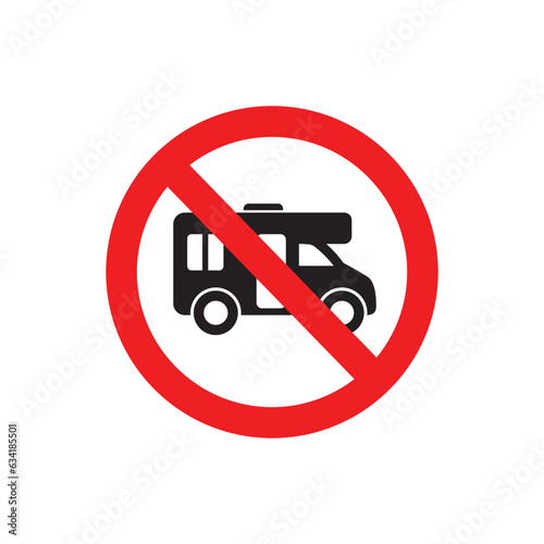 no overnight camping camper sign