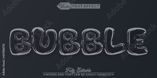 Transparent Bubble Editable Text Effect Template