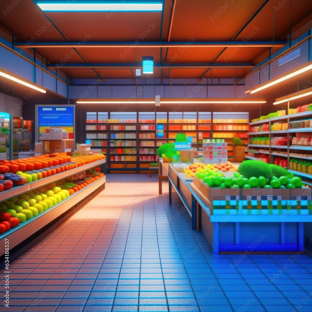 Supermarket. Image created by AI