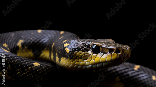 A black and yellow snake