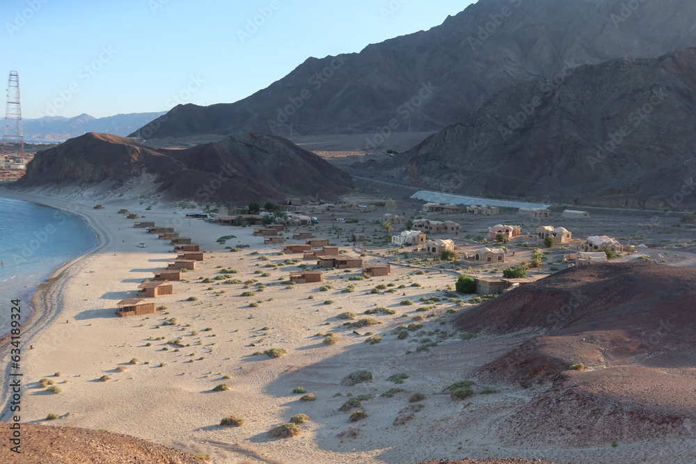 Huts and chalets in a beautiful resort on the red sea in Ras Shitan in Sinai