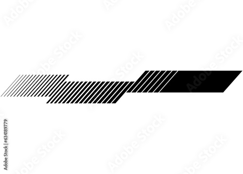 Black vector stripe on a white background. for a sticker on a vehicle, car, bus, SUV, toys, a pattern on sportswear, web design, interior design, printing, video. For plotter cutting. Modern pattern. 