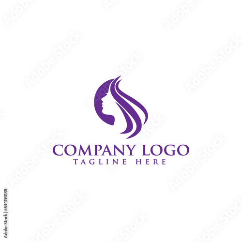 Beauty salon hair and cosmetic logo design
