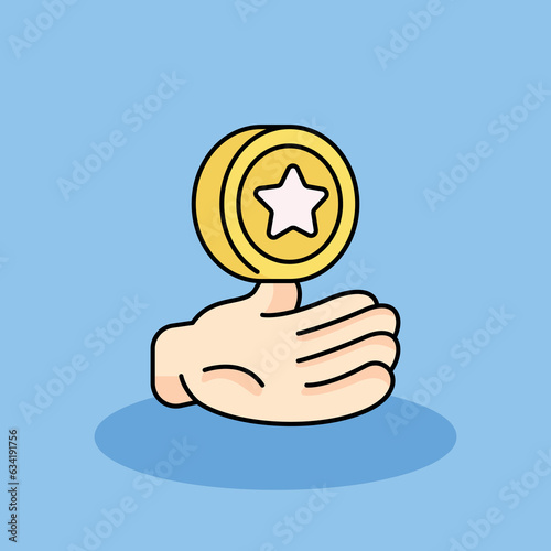 Free Reward cartoon icon illustration. customer experience icon concept isolated . flat cartoon style