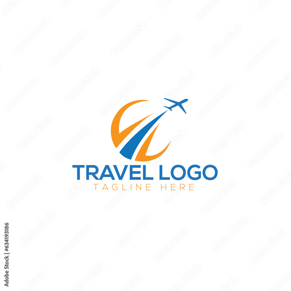 Airplane logo blue flight-up stripes
