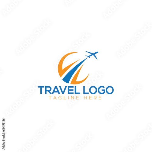 Airplane logo blue flight-up stripes 