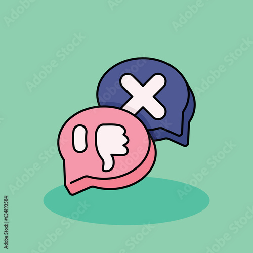 Free vector Bad Review cartoon icon illustration. customer experience icon concept isolated . flat cartoon style
 