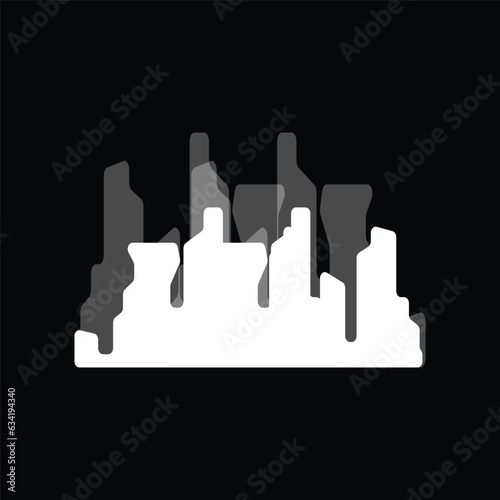 Skyline Logo  Simple Modern Design of Skyscrapers  Vector Cityscape Buildings  Icon Silhouette Illustration