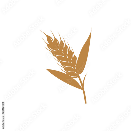 Wheat Logo, Simple Farmer Garden Design, Vector Template Silhouette Illustration