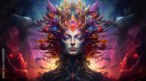 Representation of a psychedelic divine cosmic trippy godly spiritual psionic entity © rpbmedia