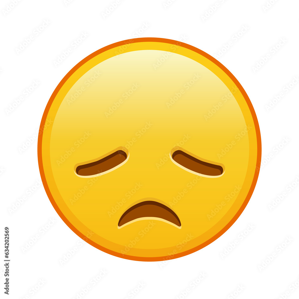 Fototapeta premium Disappointed face Large size of yellow emoji smile