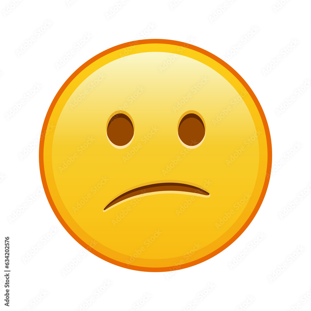 Fototapeta premium Embarrassed face Large size of yellow emoji smile