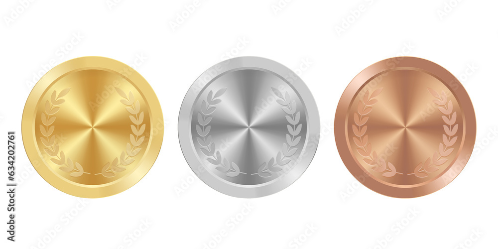 Golden silver and bronze award sport medal for winners Golden silver and bronze award sport medal for winners
