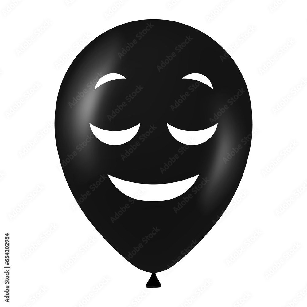 Halloween black balloon illustration with scary and funny face Halloween black balloon illustration with scary and funny face