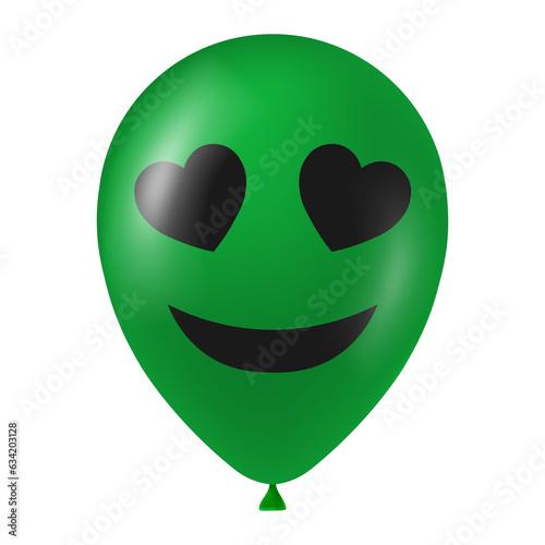 Halloween green balloon illustration with scary and funny face