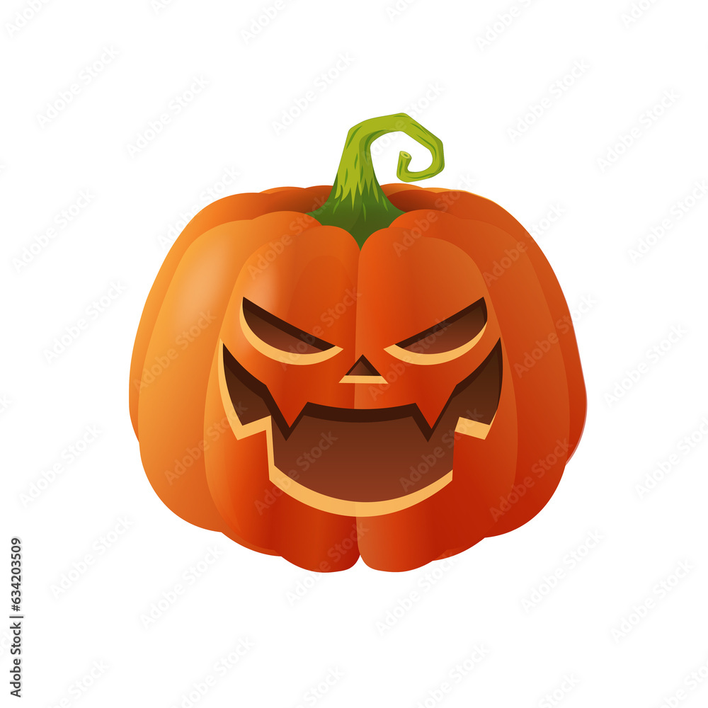 Halloween scary orange pumpkin Holiday cartoon concept