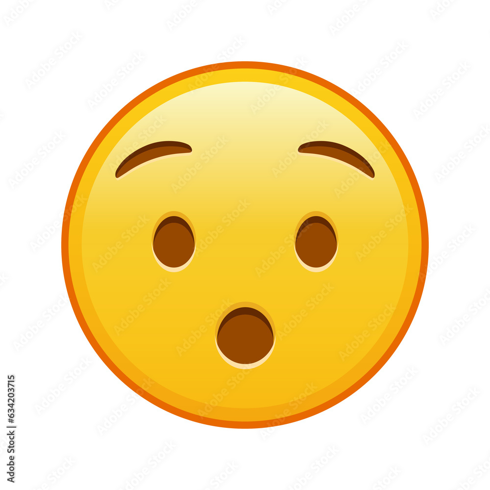 Hushed face Large size of yellow emoji smile Hushed face Large size of yellow emoji smile