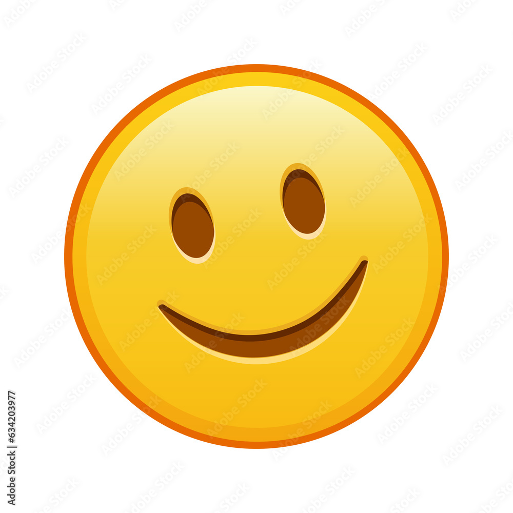 Fototapeta premium Slightly smiling face Large size of yellow emoji smile