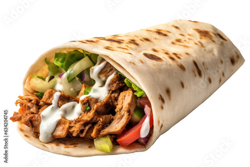 shawarma with sauce on transparent background