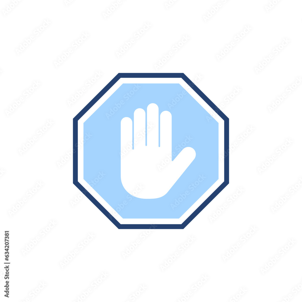 Stop icon vector. stop road sign. hand stop sign and symbol. Do not enter stop red sign with hand Stop icon vector. stop road sign. hand stop sign and symbol. Do not enter stop red sign with hand