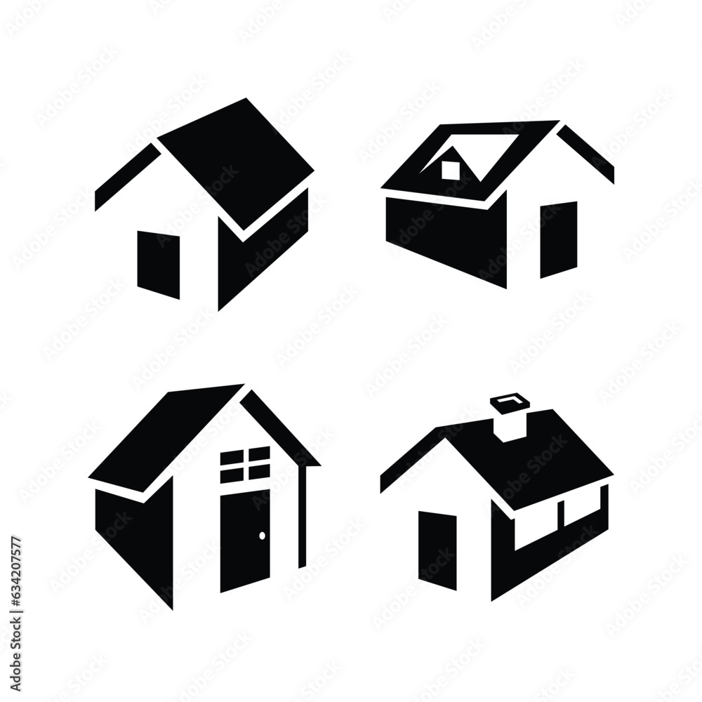 3D House Vector Logo Icon for Real Estate and Property Business