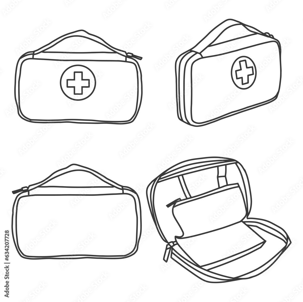 Template vector First aid kit, medical box bag,suitable for your custom