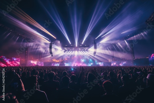 Big crowd dancing at an EDM Music festival © NikoG