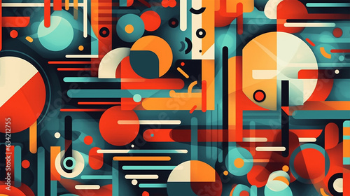 graphic background of colorful abstract compositions, retro graphic