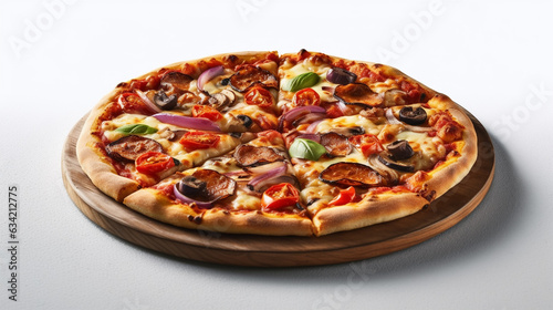 Delicious pizza with mozzarella,