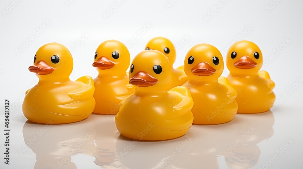 A group of rubber ducks. Generative AI. A group of rubber ducks. Generative AI.