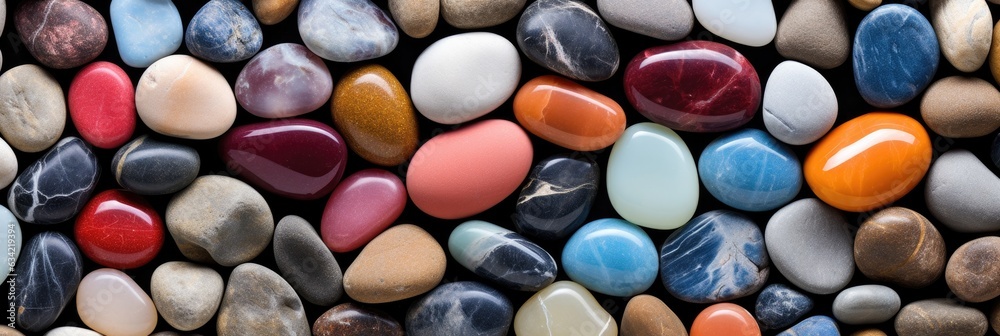 illustration of beautiful colorful pebbles, wallpaper, generative AI illustration of beautiful colorful pebbles, wallpaper, generative AI