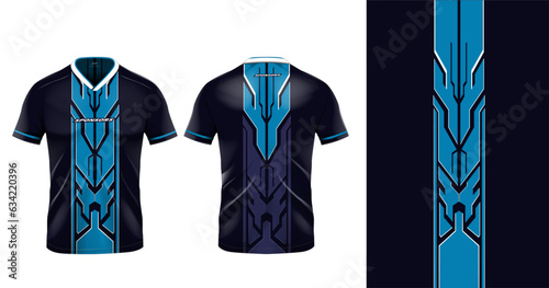 Tshirt mockup sport jersey template design for football soccer, ethnic, gaming, sports jersey abstract design black color