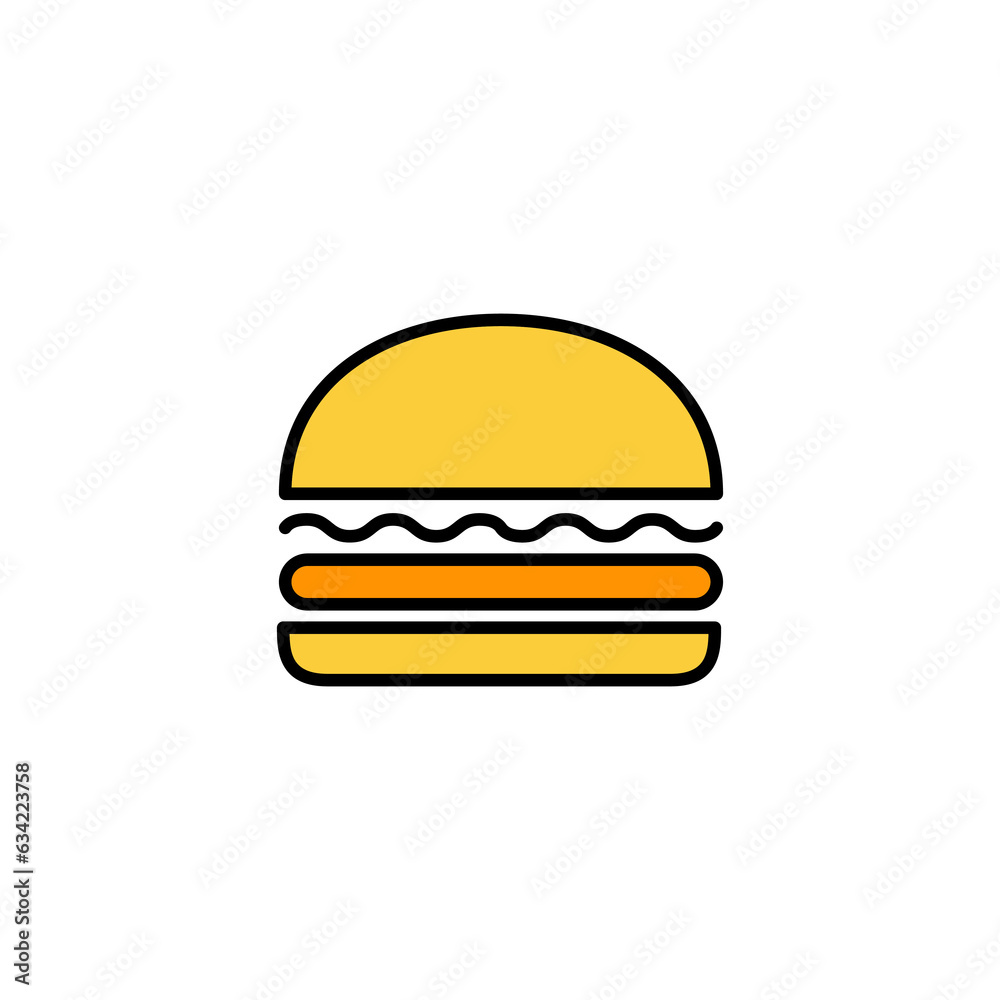 Fototapeta premium Burger icon vector for web and mobile app. burger sign and symbol. hamburger