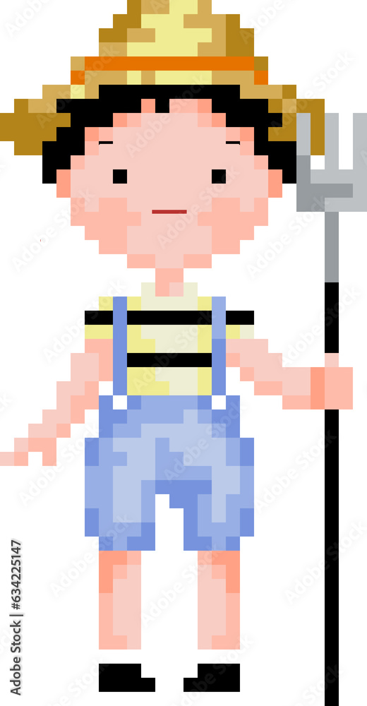 Naklejka premium Boy cartoon icon in pixel style