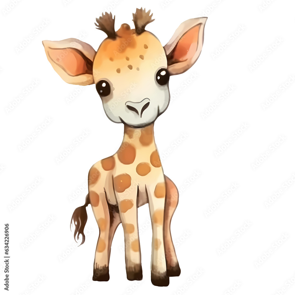 Cute Safari Baby Giraffe Clipart Illustration Cute Safari Baby Giraffe Clipart Illustration