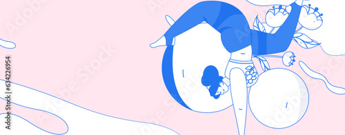 Practicing yoga for physical and mental health flat vector character concept operation hand drawn illustration

