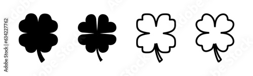 Clover icon set illustration. clover sign and symbol. four leaf clover icon.