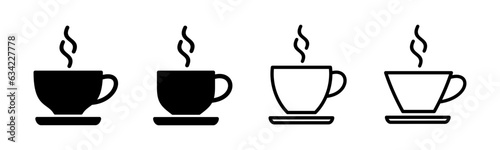 coffee cup icon set illustration. cup a coffee sign and symbol